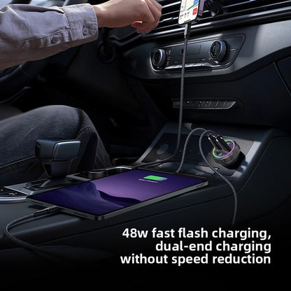 C63 Bluetooth Speakerphone Car FM Transmitter Super Fast Charging Visor Clip