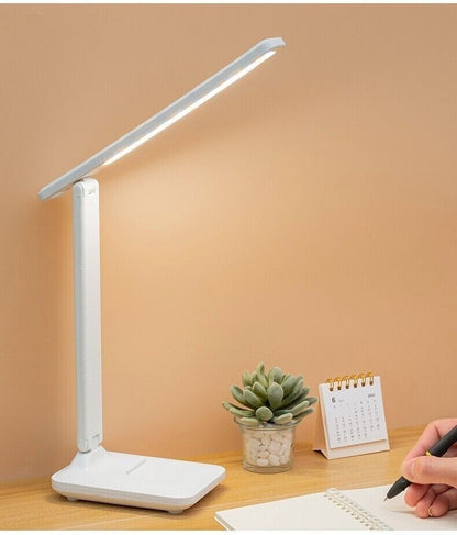 Dimmable LED Desk Light Touch Sensor Table Bedside Reading Lamp USB Rechargeable