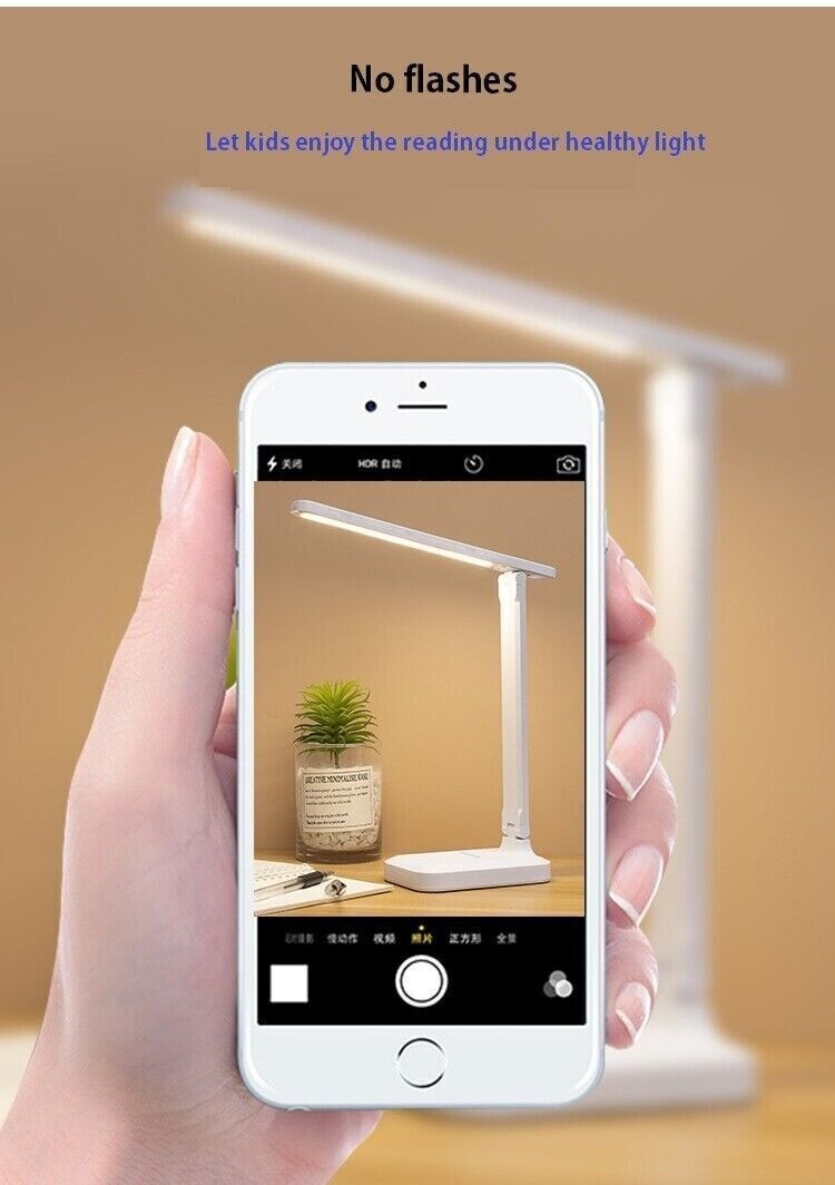 Dimmable LED Desk Light Touch Sensor Table Bedside Reading Lamp USB Rechargeable