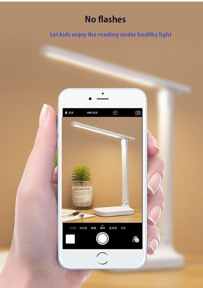 Dimmable LED Desk Light Touch Sensor Table Bedside Reading Lamp USB Rechargeable