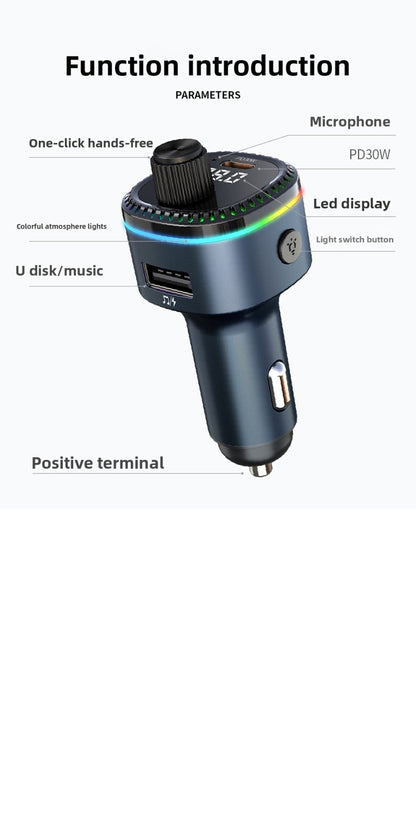 Fast Charging Bluetooth Car FM Transmitter MP3 Player Dual USB Port