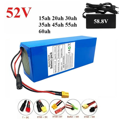 52V 45Ah 14S6P Li-ion Battery Pack with BMS for Electric Bike Scooter