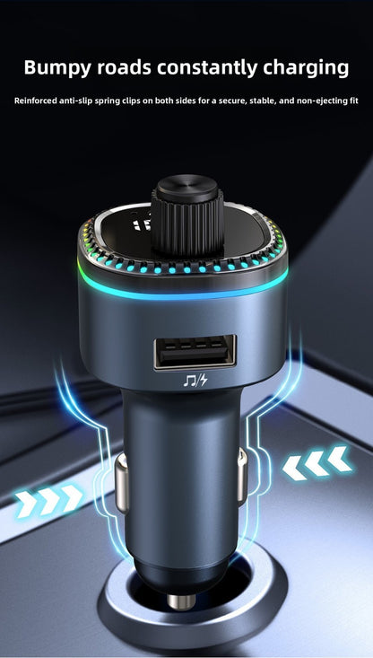 Fast Charging Bluetooth Car FM Transmitter MP3 Player Dual USB Port