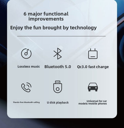 Bluetooth Car FM Transmitter MP3 Player RGB Light QC3.0 Fast Charging
