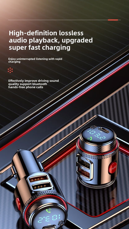T23 PD Fast Charger Bluetooth FM Transmitter MP3 Player Cigarette Lighter Plug