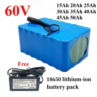 60V 40Ah 16S6P Rechargeable Li-ion Battery Pack with BMS for E-Scooter