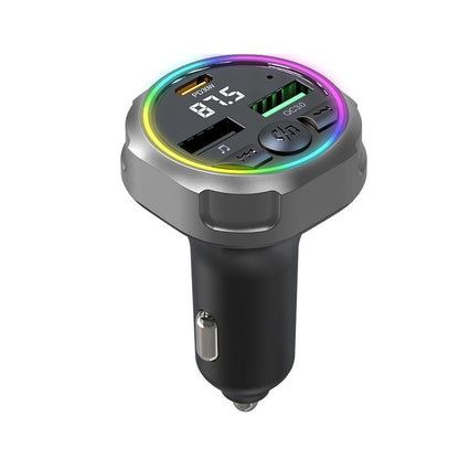 C63 Bluetooth Speakerphone Car FM Transmitter Super Fast Charging Visor Clip