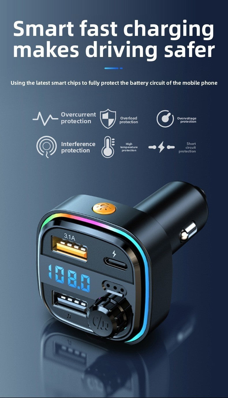 Bluetooth Car MP3 Player FM Transmitter with Dual USB Fast Charging Port