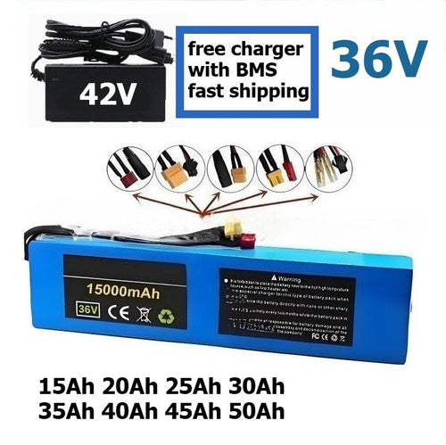 36V 40Ah 10S6P Li-ion Battery Pack with BMS Enclosure for E-Scooter E-bike