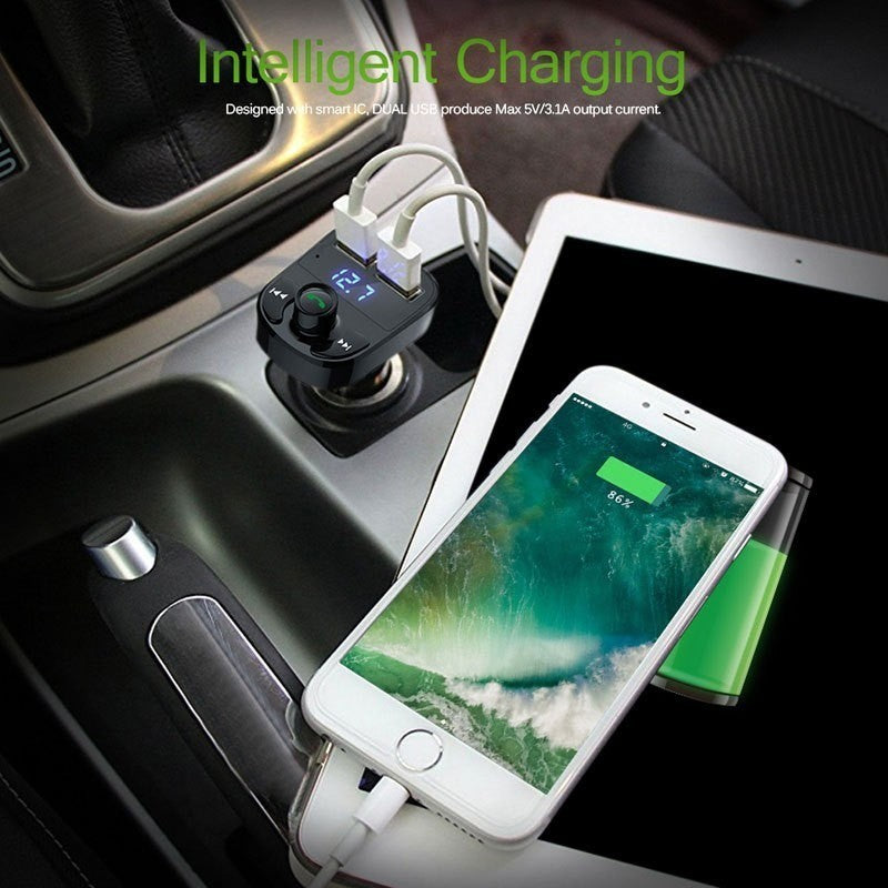 X8 Bluetooth FM Transmitter Car MP3 Player Micro TF Card Handsfree Dual USB