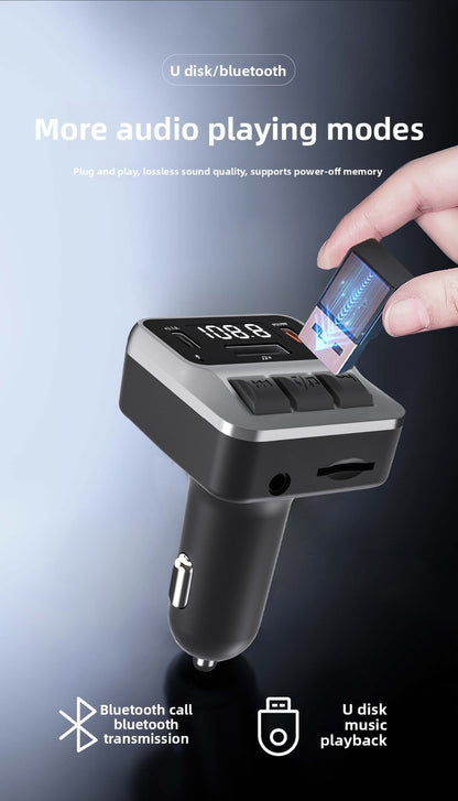 C65 Bluetooth Speakerphone FM Transmitter Fast Charging Visor Clip Mount