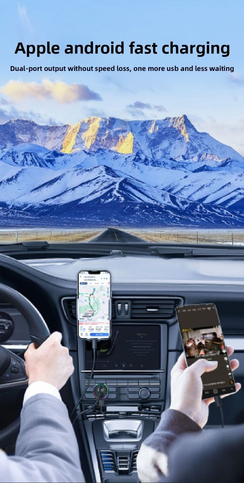 Fast Charging Bluetooth Car FM Transmitter MP3 Player Dual USB Port