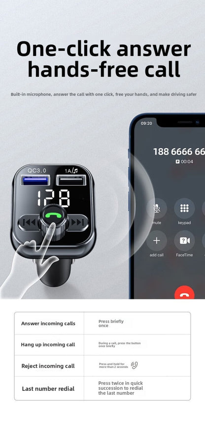 s12 Cigarette Lighter Bluetooth Car MP3 Player FM Transmitter USB Flash Drive US