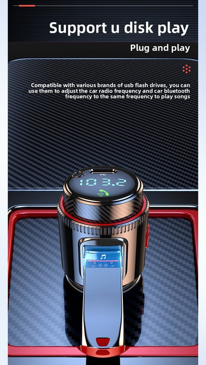 T23 PD Fast Charger Bluetooth FM Transmitter MP3 Player Cigarette Lighter Plug