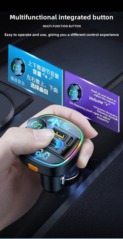 Car Bluetooth FM Transmitter MP3 Player Dual USB Fast Charger Dual Display