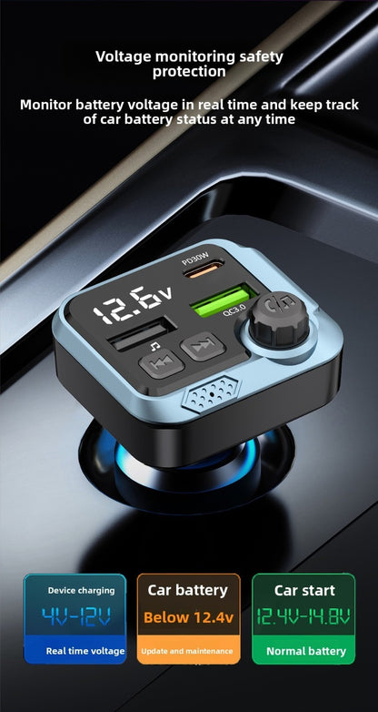 Handsfree Bluetooth Car FM Transmitter MP3 Player PD 30W Fast Charger