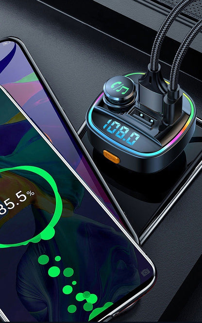 Car Bluetooth FM Transmitter MP3 Player Dual USB Fast Charger Dual Display