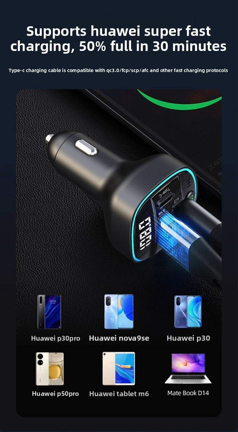 3-in-1 Car Charger Bluetooth MP3 Player FM Transmitter Digital Display Cigarette