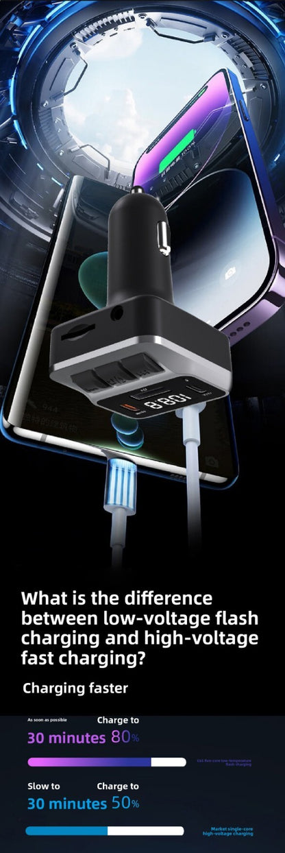 C65 Bluetooth Speakerphone FM Transmitter Fast Charging Visor Clip Mount