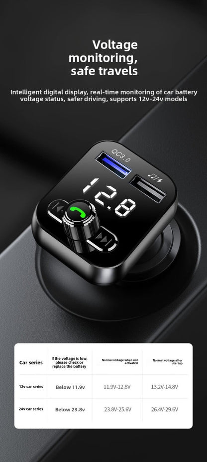 s12 Cigarette Lighter Bluetooth Car MP3 Player FM Transmitter USB Flash Drive US