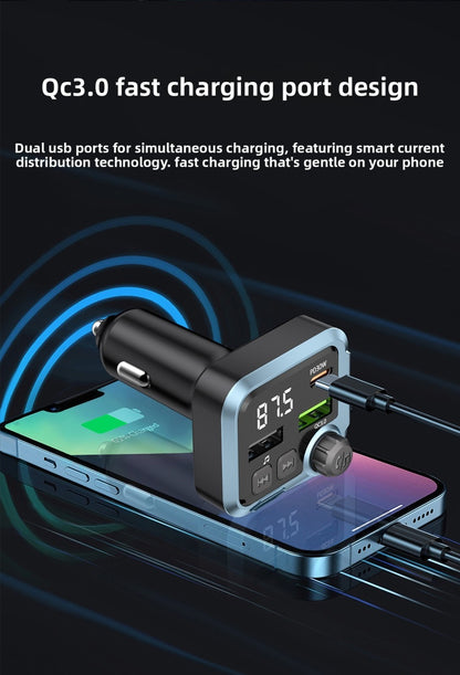 Handsfree Bluetooth Car FM Transmitter MP3 Player PD 30W Fast Charger