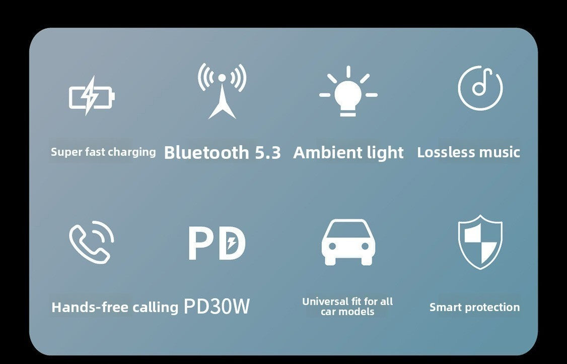C63 Bluetooth Speakerphone Car FM Transmitter Super Fast Charging Visor Clip
