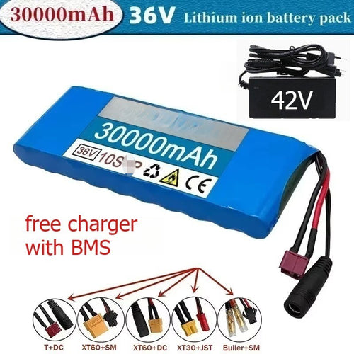 36V 25Ah 10S3P Li-ion Rechargeable Battery Pack BMS for High-Power E-Scooter