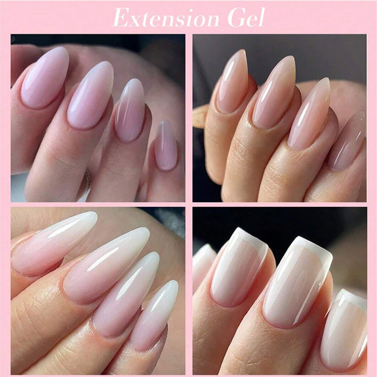 Acrylic Extension Poly Nail Gel Kit Quick Building Complete Tools Brush Form Set
