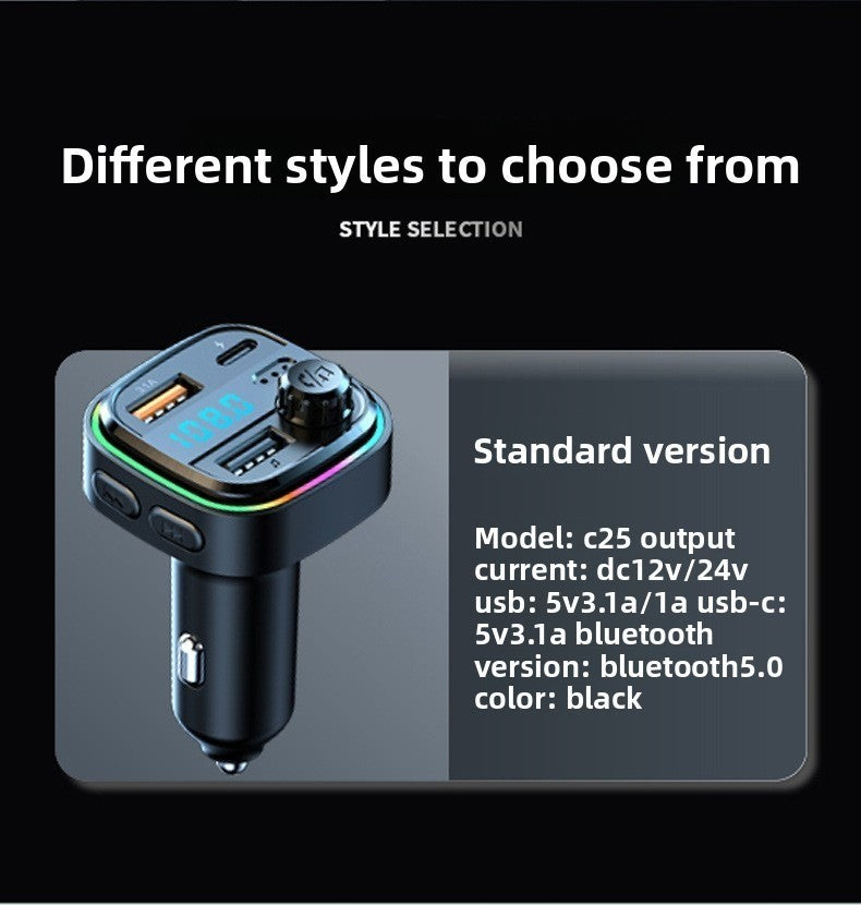 Bluetooth Car MP3 Player FM Transmitter with Dual USB Fast Charging Port