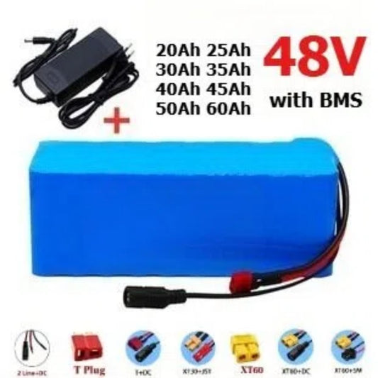 48V 25Ah 13S3P Li-ion Rechargeable Battery for E-Bike Electric Scooter with BMS