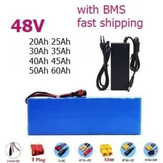 48V 40Ah 13S6P Rechargeable Li-ion Battery Pack with BMS for E-Scooter E-bike