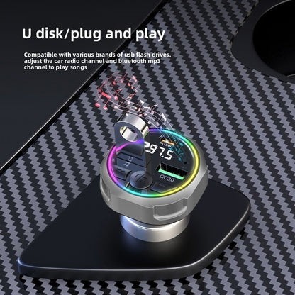 Car Bluetooth Speakerphone FM Transmitter Super Fast Charger Visor Clip Kit