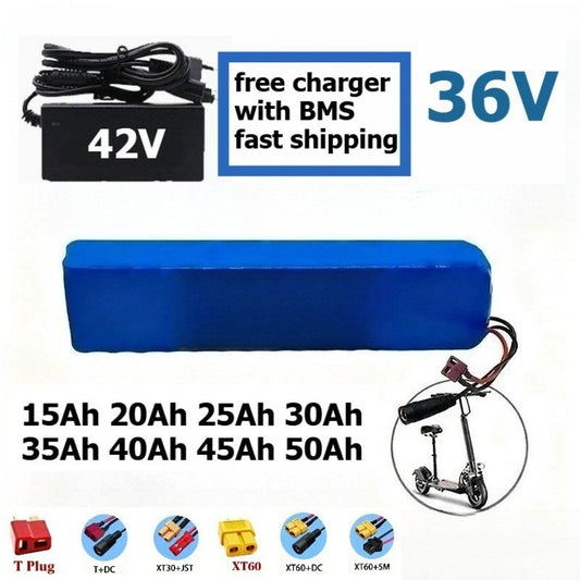 36V 35Ah 10S5P Li-ion Battery for 500W High Power E-Bike Scooter with BMS