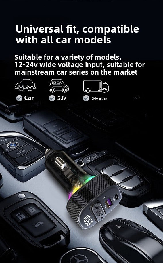 Hands-Free Bluetooth FM Transmitter MP3 Player PD Fast Car Charger