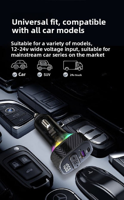 Hands-Free Bluetooth FM Transmitter MP3 Player PD Fast Car Charger