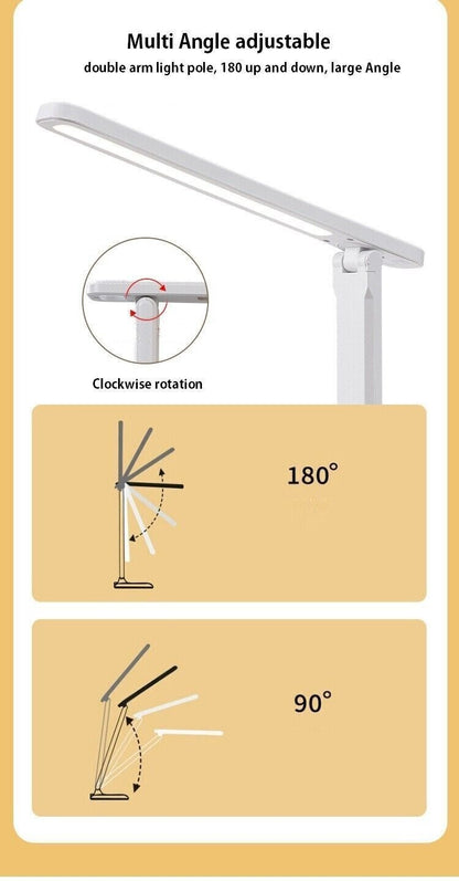 Dimmable LED Desk Light Touch Sensor Table Bedside Reading Lamp USB Rechargeable