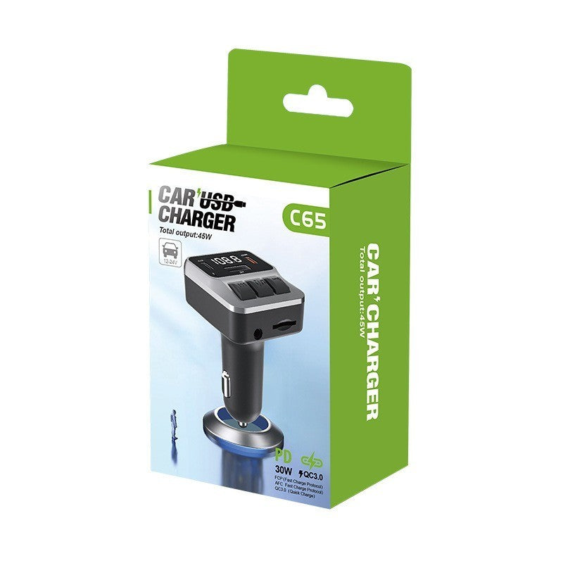 C65 Bluetooth Speakerphone FM Transmitter Fast Charging Visor Clip Mount