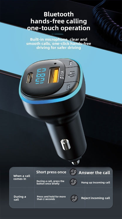 Car Bluetooth Charger MP3 Player FM Transmitter Dual USB Adapter