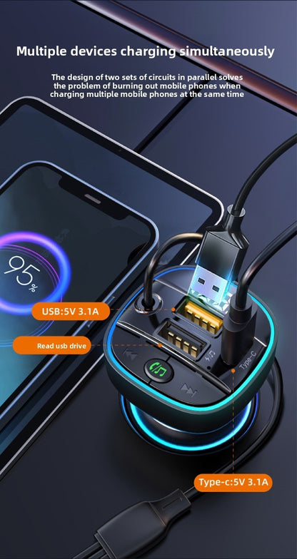 3-in-1 Car Charger Bluetooth MP3 Player FM Transmitter Digital Display Cigarette