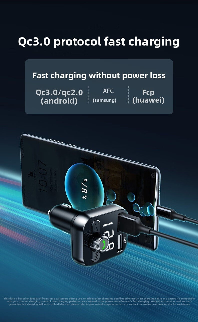 s12 Cigarette Lighter Bluetooth Car MP3 Player FM Transmitter USB Flash Drive US