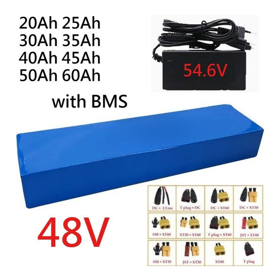 48V 25Ah 13S3P Rechargeable Li-ion Battery with BMS for E-Scooter E-bike