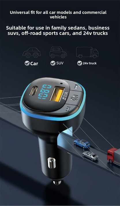 Car Bluetooth Charger MP3 Player FM Transmitter Dual USB Adapter