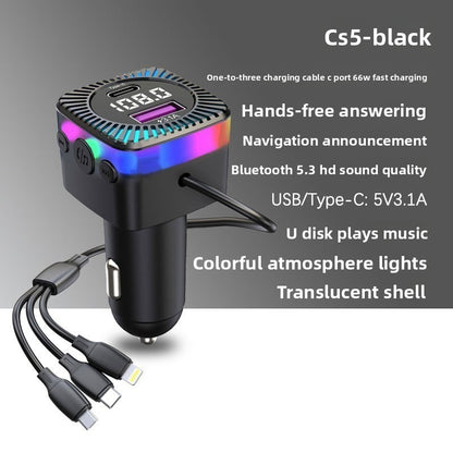 Bluetooth Car FM Transmitter MP3 Player RGB Light QC3.0 Fast Charging