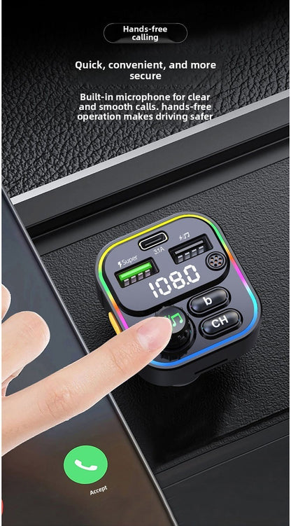 Car MP3 Player Bluetooth FM Transmitter with Fast Charging Dual USB