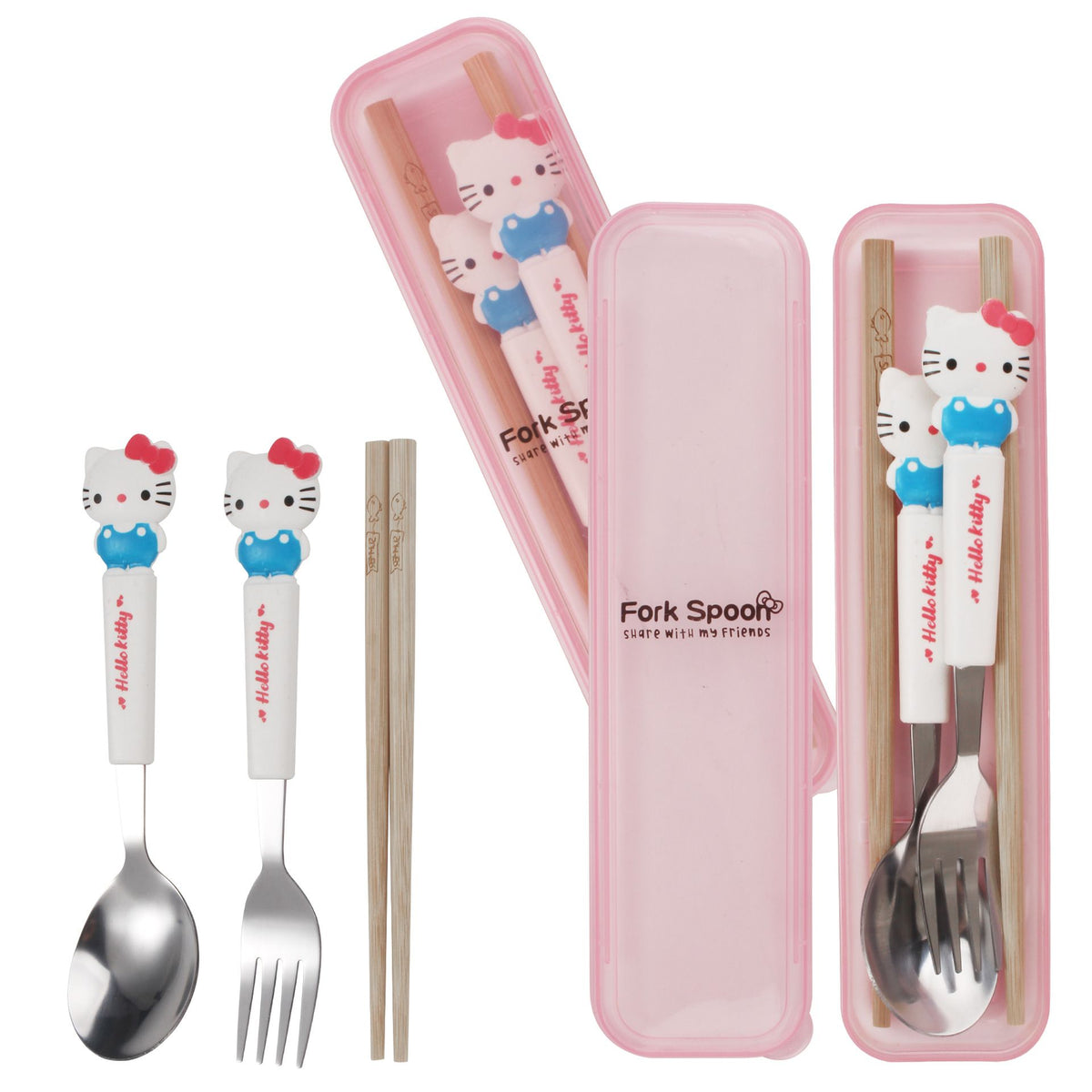 Набор столовых приборов для детей с Cinnamoroll и My Melody, из нержавейки 410, ложка+палочки, для дома и путешествий