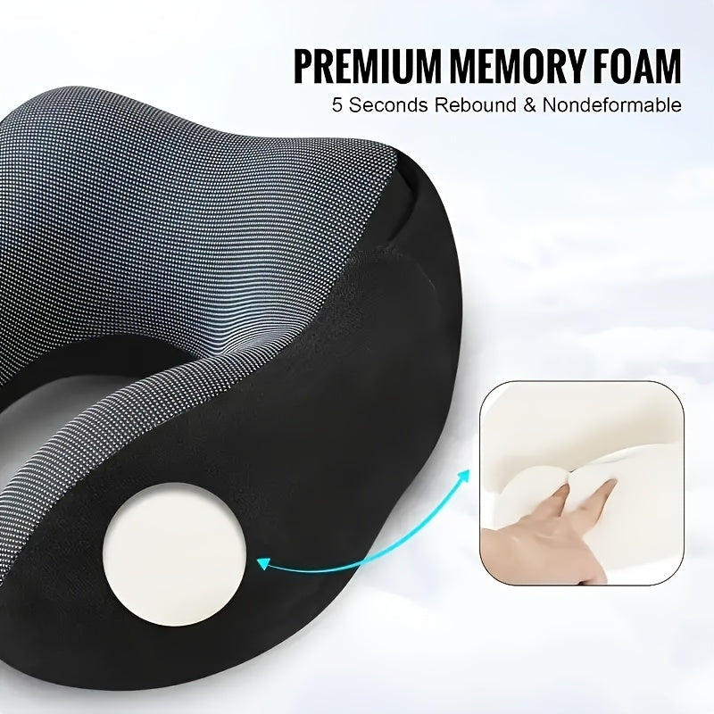 U-Shaped Travel Pillow with Hood