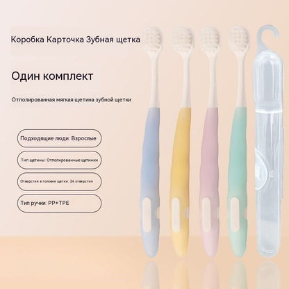 Дорожный набор зубных щеток, мягкая щетина, несколько цветов, с крючком для подвешивания, в индивидуальной упаковке