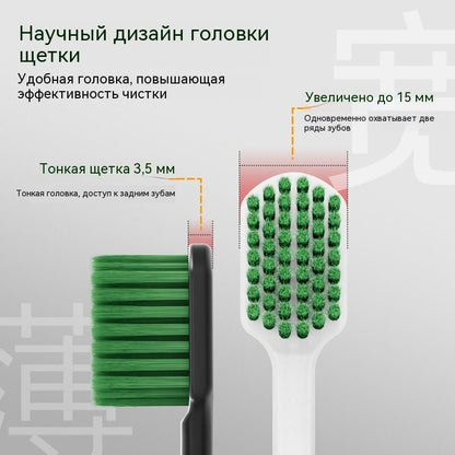 Зубная щетка премиум-класса с мягкой щетиной, обогащенная экстрактом сосновой соли, для бережного ухода, 1 шт.