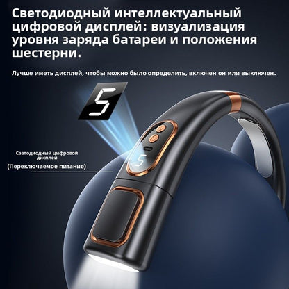 Портативный бесшумный турбинный вентилятор на шею безлопастной, с ЖК-экраном и светодиодной подсветкой, 5 режимов скорости, Type-C зарядка, сверхдлительное время работы, для улицы и путешествий