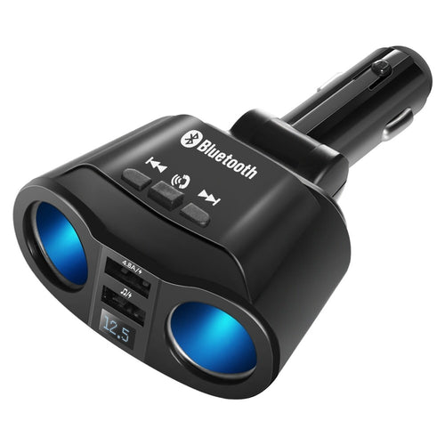 USB Car Charger Bluetooth Splitter Cigarette Lighter Fast Charge Switch Adapter